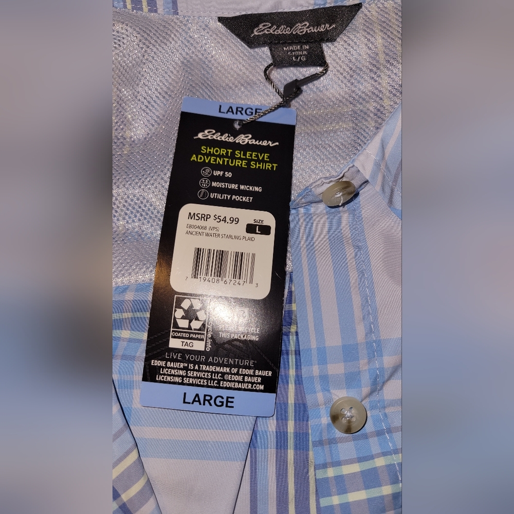 Women's Blue Plaid Shirt - Picture 4 of 7